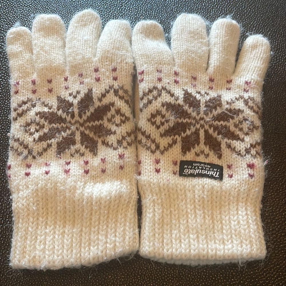 Knitted Fair-isles gloves size medium